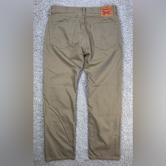 Levi's Jeans Mens 36 x 32 505 Khaki Straight Classic Casual Travel Ceremony - Picture 4 of 4